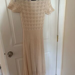 Ralph Lauren Purple Label Cream Short Sleeve Lace Dress